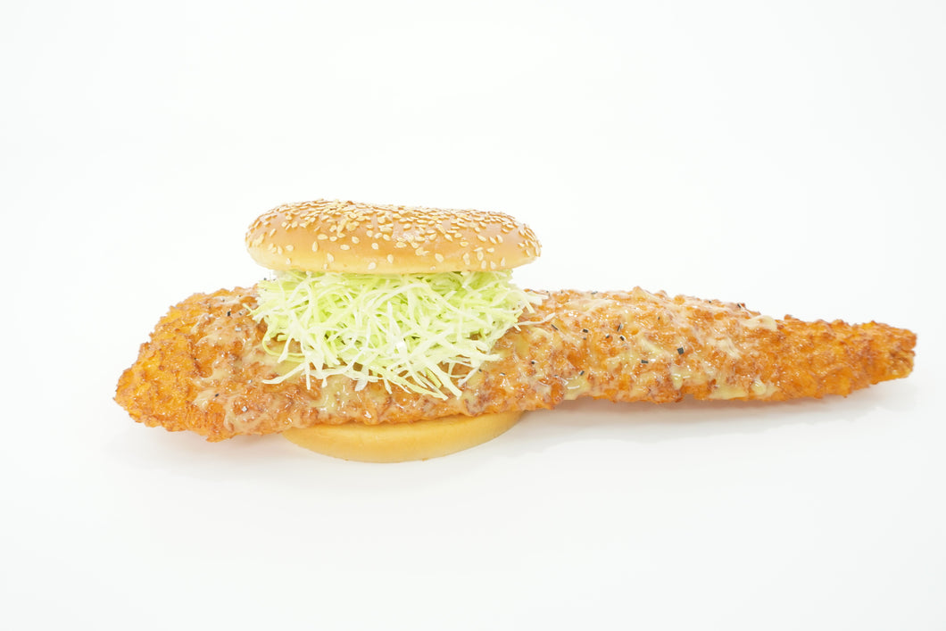 食品サンプル「ビタビタバターフィッシュバーガー」